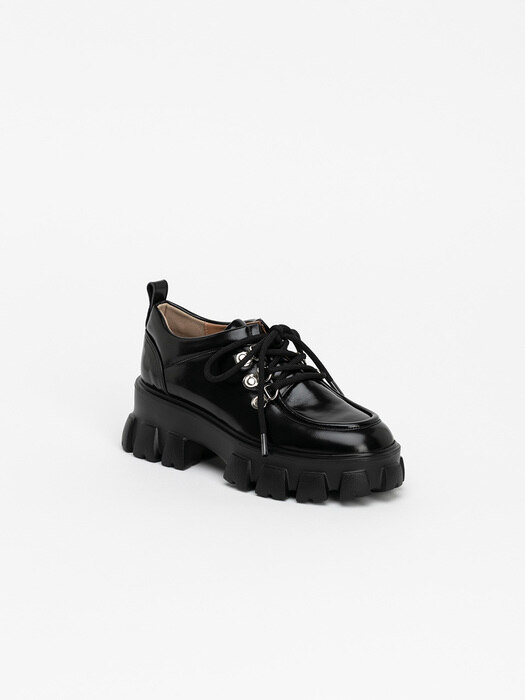 Bottera Lugsole Lace-up Loafers in Textured Black