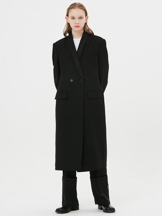 Pluto Twill Tuxedo Coat / Black