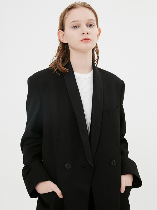 Pluto Twill Tuxedo Coat / Black