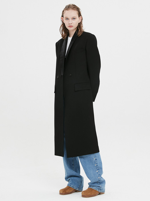 Pluto Twill Tuxedo Coat / Black