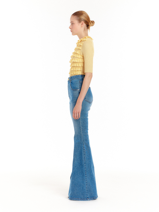 UNIKA Flared Denim Pants - Denim Blue