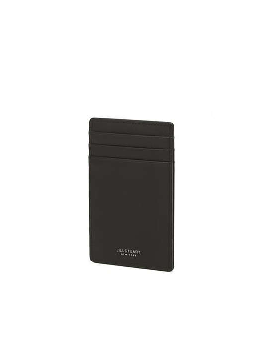 [JUDE] 블랙 가죽 로고 세로형 카드지갑 JUHO2E146BK