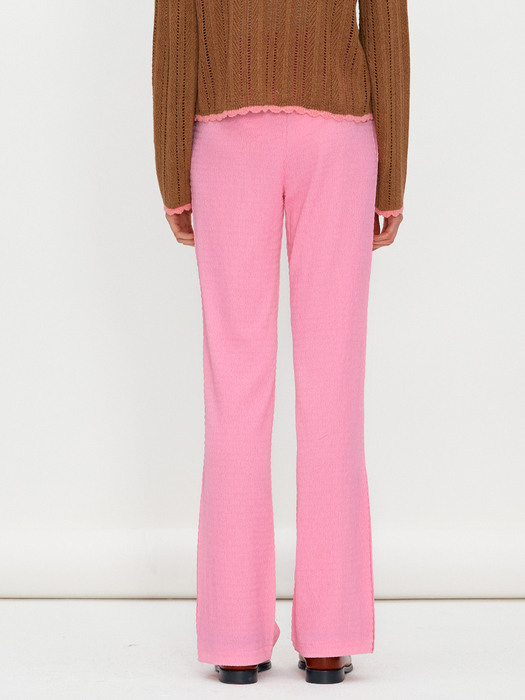 Side Slit crinkle pants - Pink