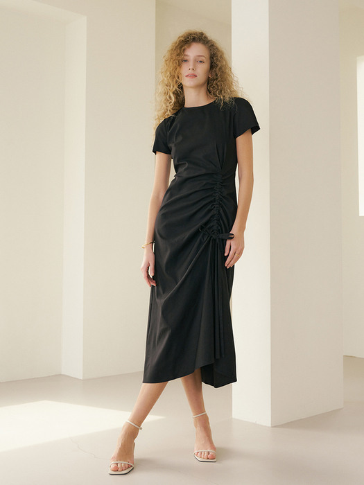Audrey Linen Long Dress [Black]
