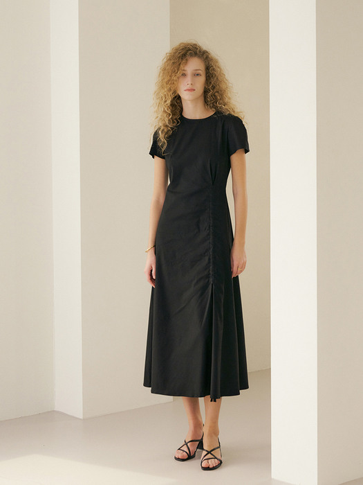 Audrey Linen Long Dress [Black]