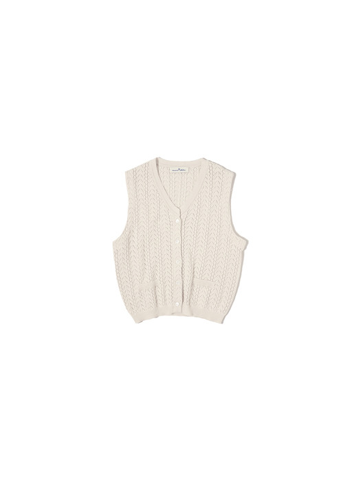 A3424 Resort net vest_Light beige