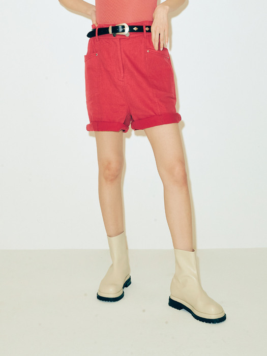 HIGH-BELL WASHED SHORTS