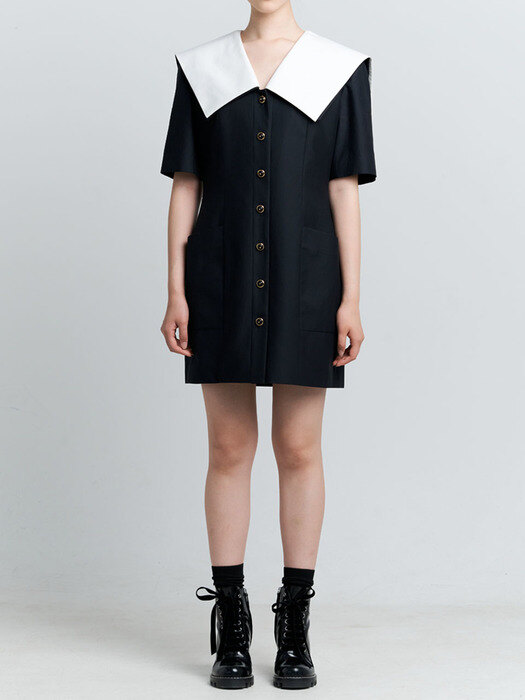 ALEXA NAVY SAIOR COLLAR JACKET DRESS