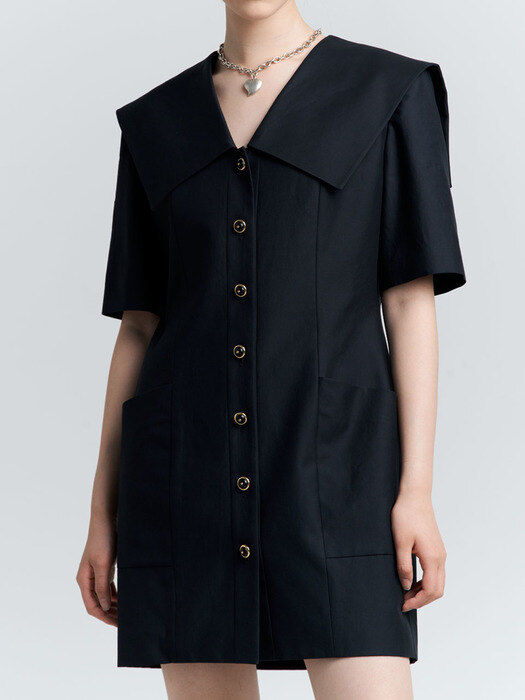 ALEXA NAVY SAIOR COLLAR JACKET DRESS