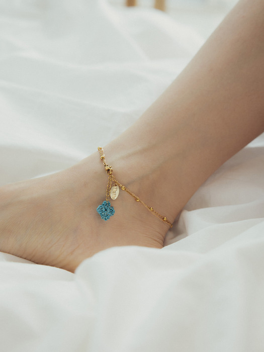 Lucky clover surgical mix chain anklet