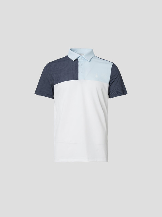 남성 화이트 블럭 칼라 티셔츠 (BJ2442B081)