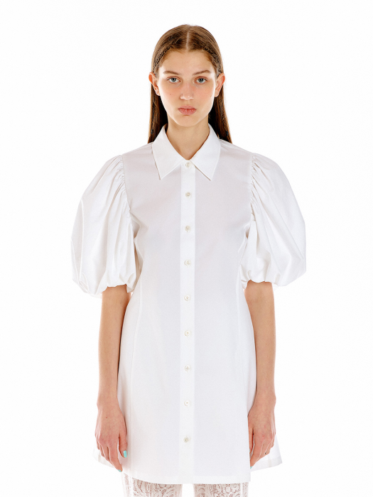 UMBRIA Mini Shirt Dress - White