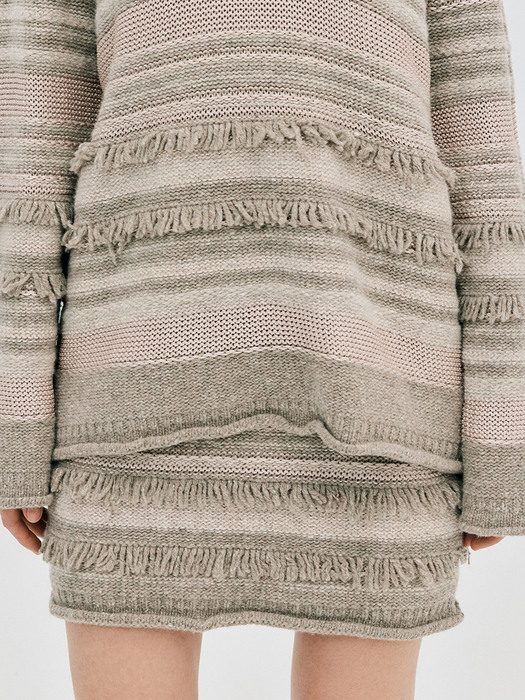 Multi Yarn Knit Skirt_Ash Grey