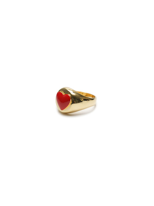 GOLD RED HEART RING / HRT003-RED