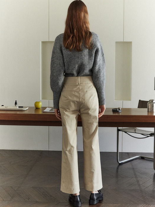 Tailored Twill Pants_Beige