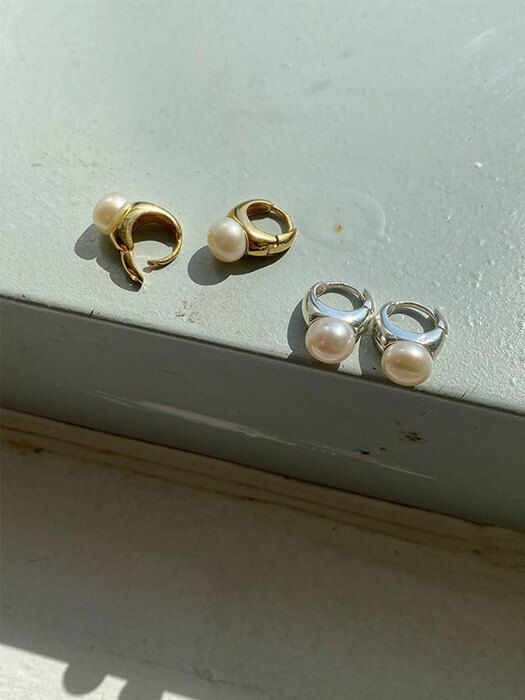 [925 silver]Deux.silver.124 / hopang earring (2 color)