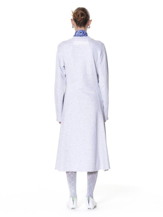 Pierced Flare Sweat Dress (Melange Grey)
