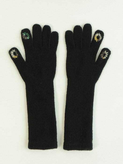 two hole long touch finger gloves