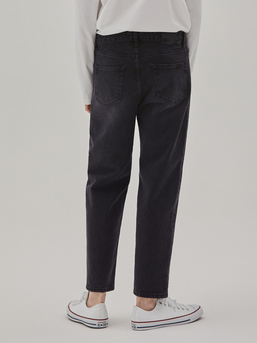 DENIM BASIC CROPPED PANTS BLACK