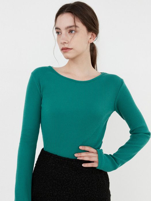 AD019 middle crop warmer t-shirts (pinegreen)