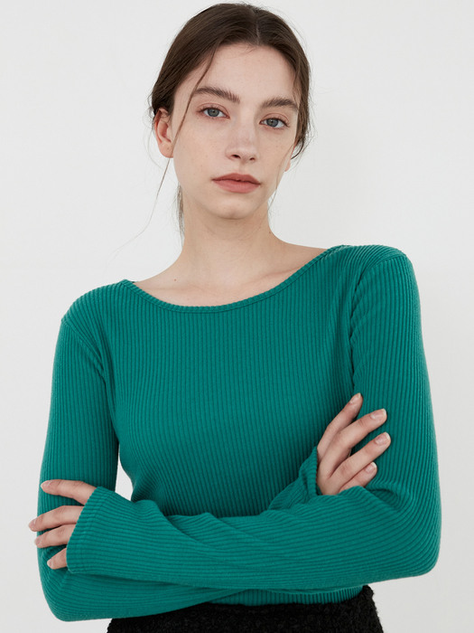 AD019 middle crop warmer t-shirts (pinegreen)