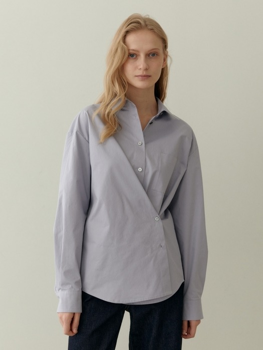 TWO WAY OVERLAP SHIRT LILAC