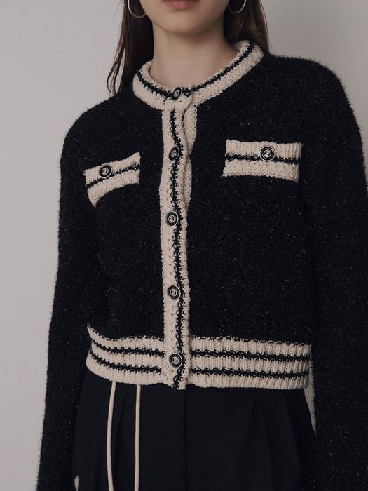 Pearl Line Knit Cardigan [2color]