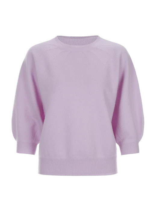 Cashmere wholegarment Irregular Knit top Violet