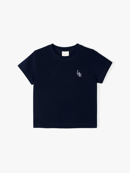 L&R Slim Crop T-Shirt Navy