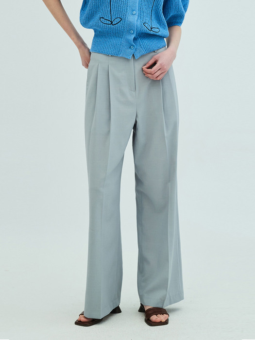 Summer two-tuck wide pants_Grey