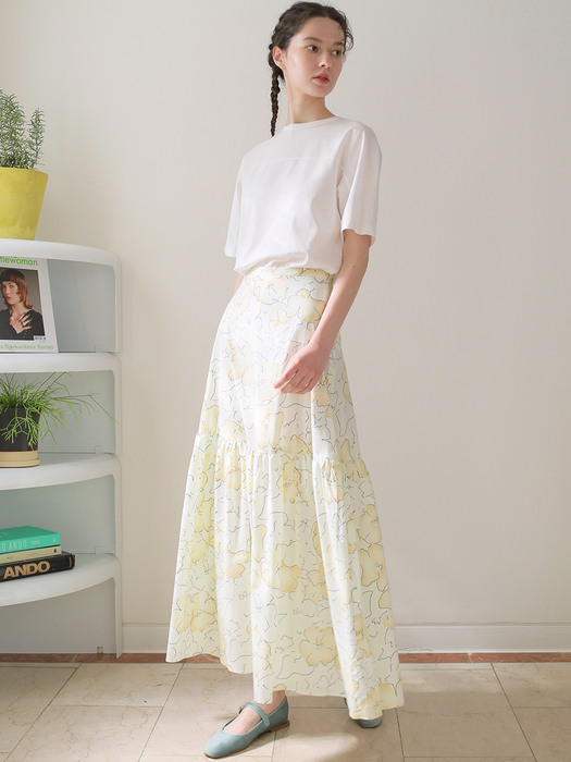Iris floral print maxi skirt