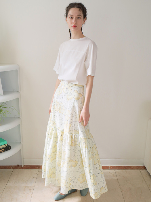 Iris floral print maxi skirt