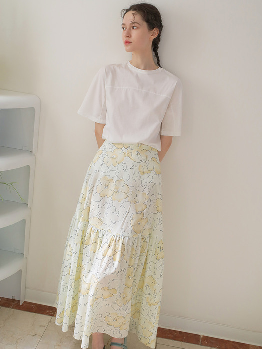 Iris floral print maxi skirt