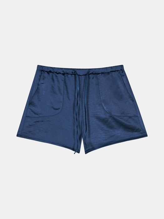 satin shorts (navy)