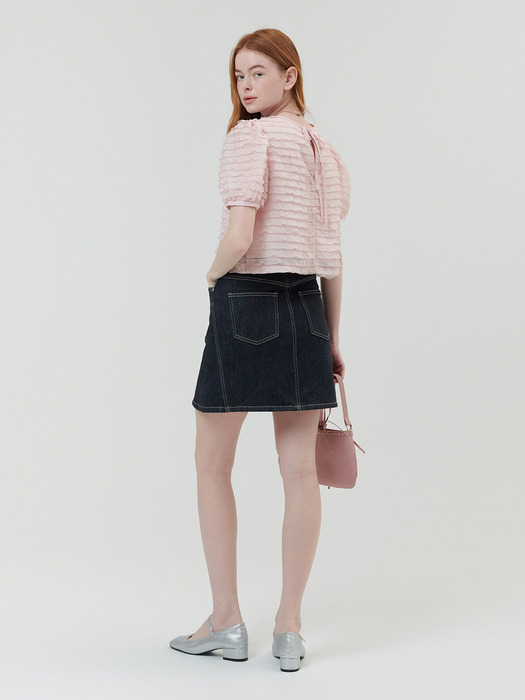 FRILL PUFF BLOUSE_PINK