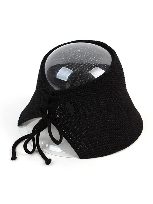 Back Strap Black Bonnet Hat 바캉스모자