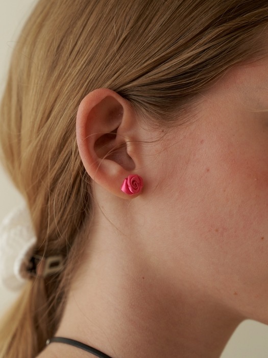 Satin Rose Earrings