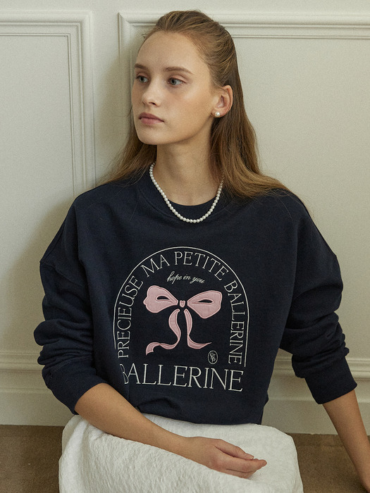 Ballerine Applique Sweatshirt - Navy