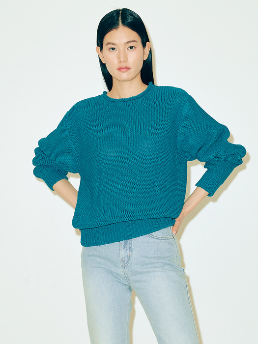 STRAW BOXY KNIT