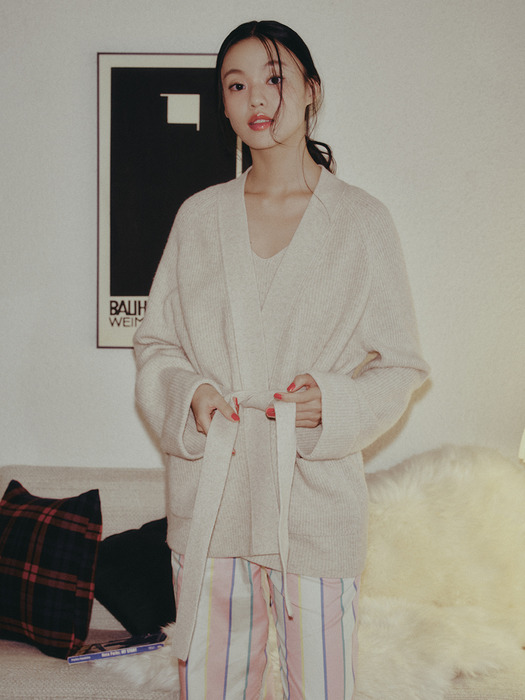 [Comfort] Oversized Belted Cardigan_2color