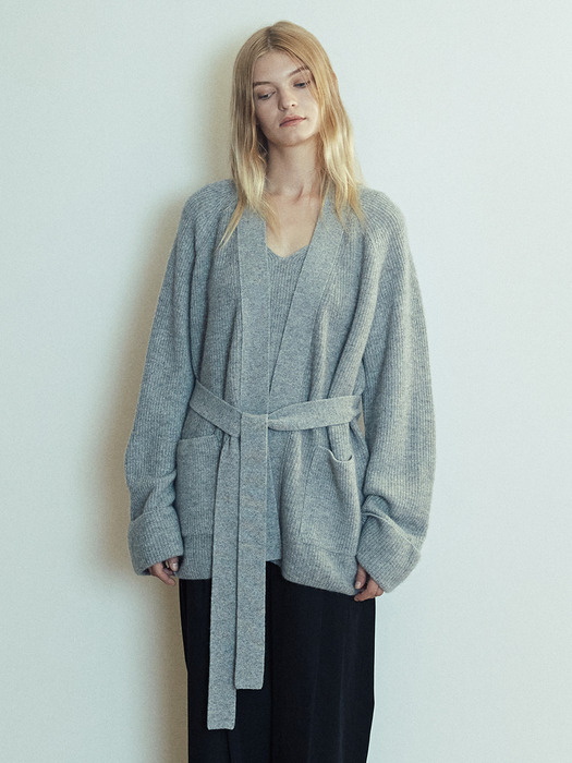 [Comfort] Oversized Belted Cardigan_2color