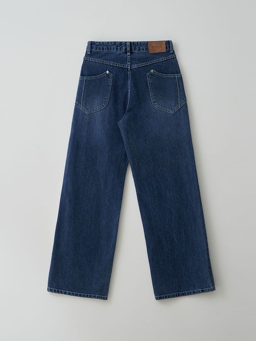Piping Semi-wide Jeans