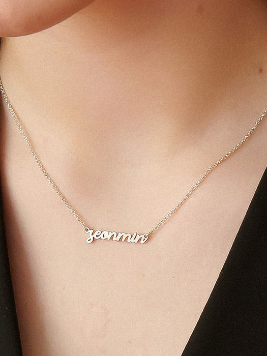 Initials Line Silver Necklace In478 [Silver]