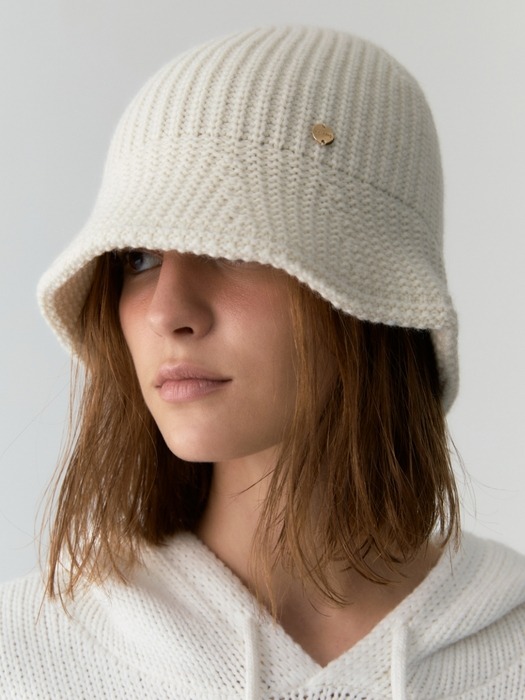 wholegarment wool bucket hat - ivory