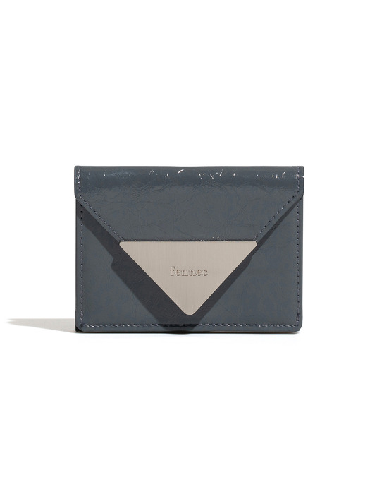 CRINKLE TRIANGLE TRIPLE WALLET D - DARK GREY