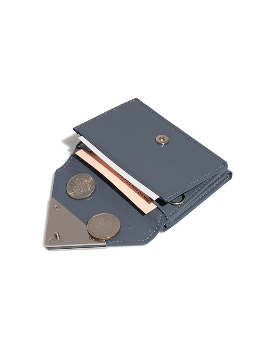 CRINKLE TRIANGLE TRIPLE WALLET D - DARK GREY