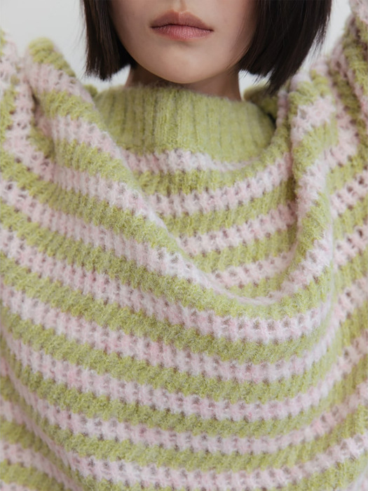 Stripe Skashi Pullover  Baby Pink (WE3X51T79X)