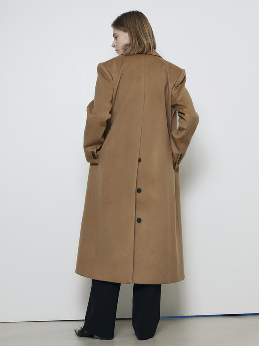 Cashmere 2-Way Double Breasted Coat_Camel