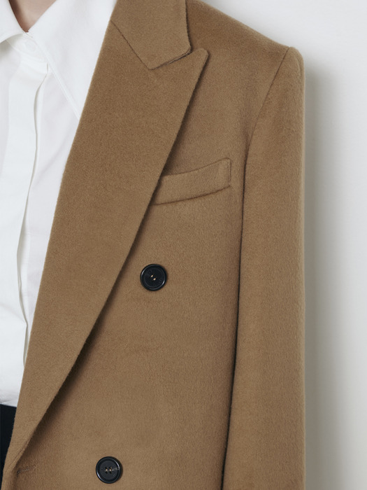 Cashmere 2-Way Double Breasted Coat_Camel