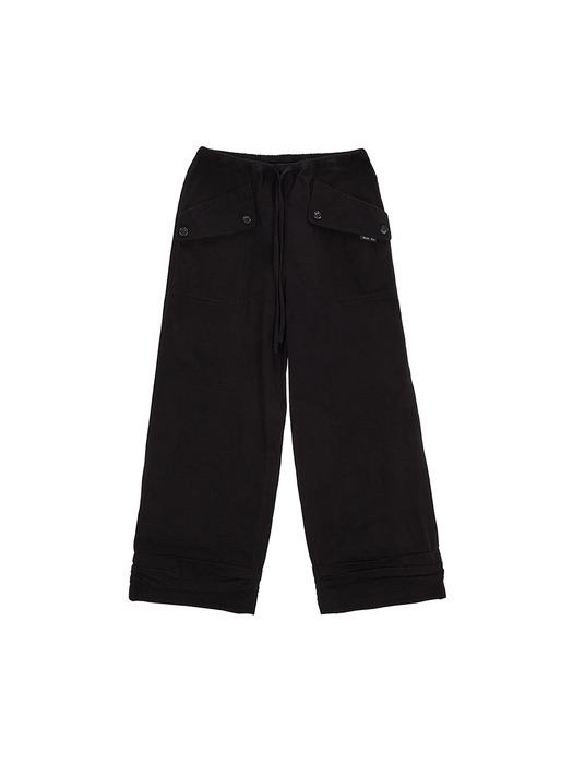 TURN UP BIG POCKET COTTON PANTS IN BLACK